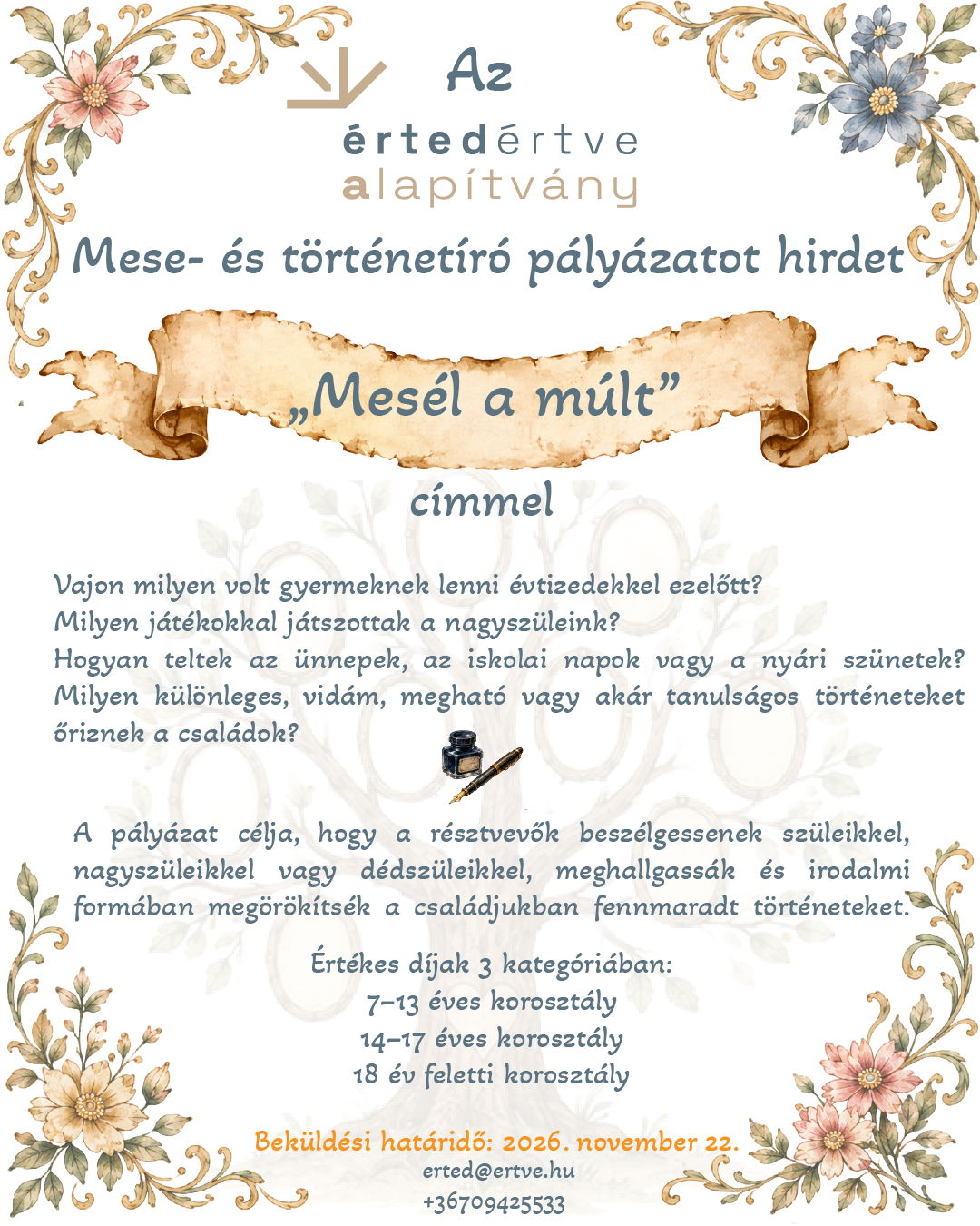 Mesél a múlt mese- és történetíró pályázat felhívása